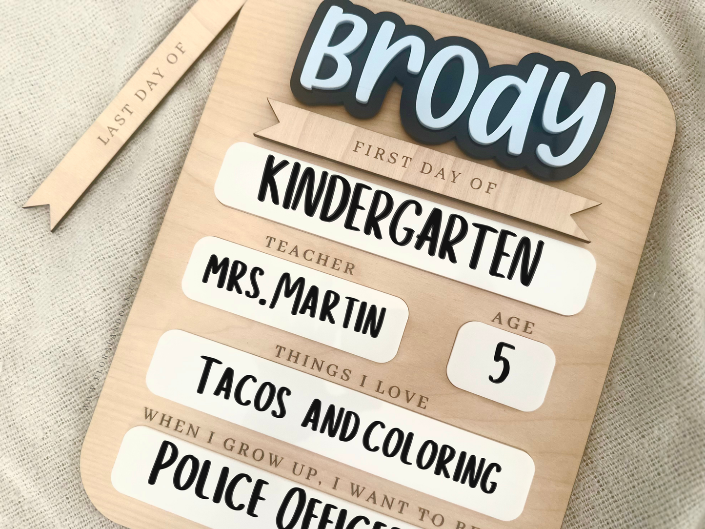 Personalized Back to School Sign – Custom Acrylic First Day Photo Prop for Multiple Kids