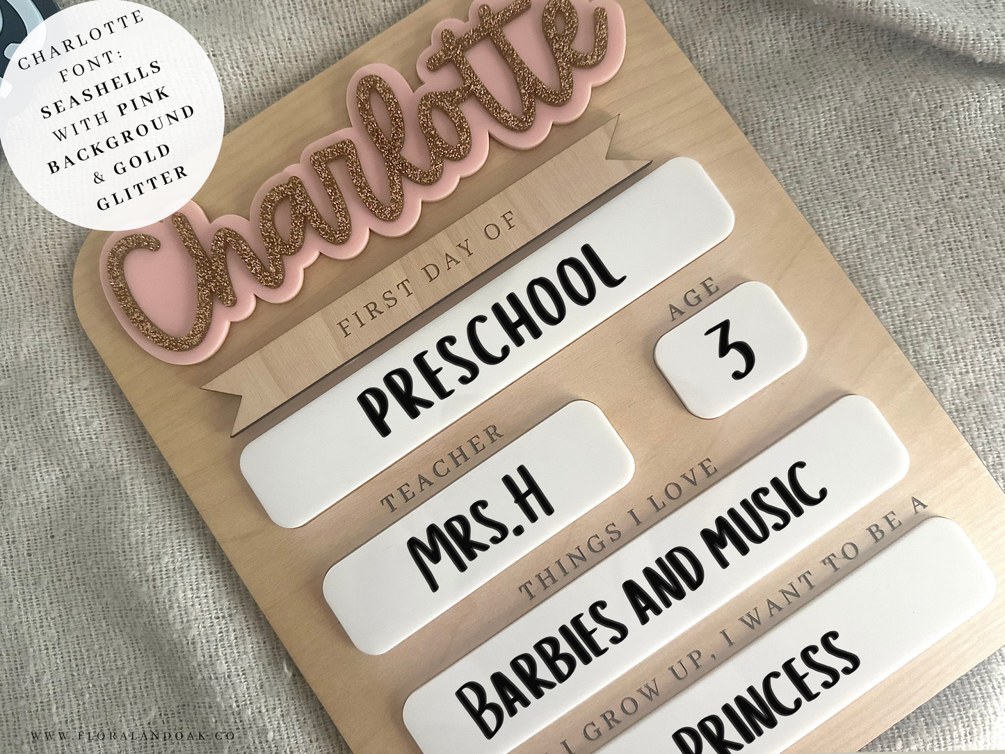 Personalized Back to School Sign – Custom Acrylic First Day Photo Prop for Multiple Kids