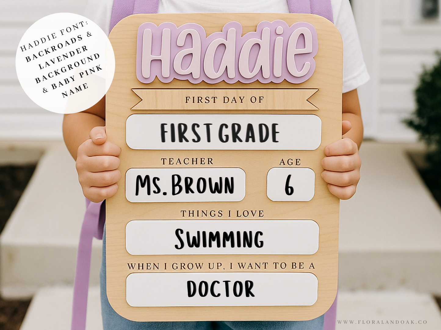 Personalized Back to School Sign – Custom Acrylic First Day Photo Prop for Multiple Kids