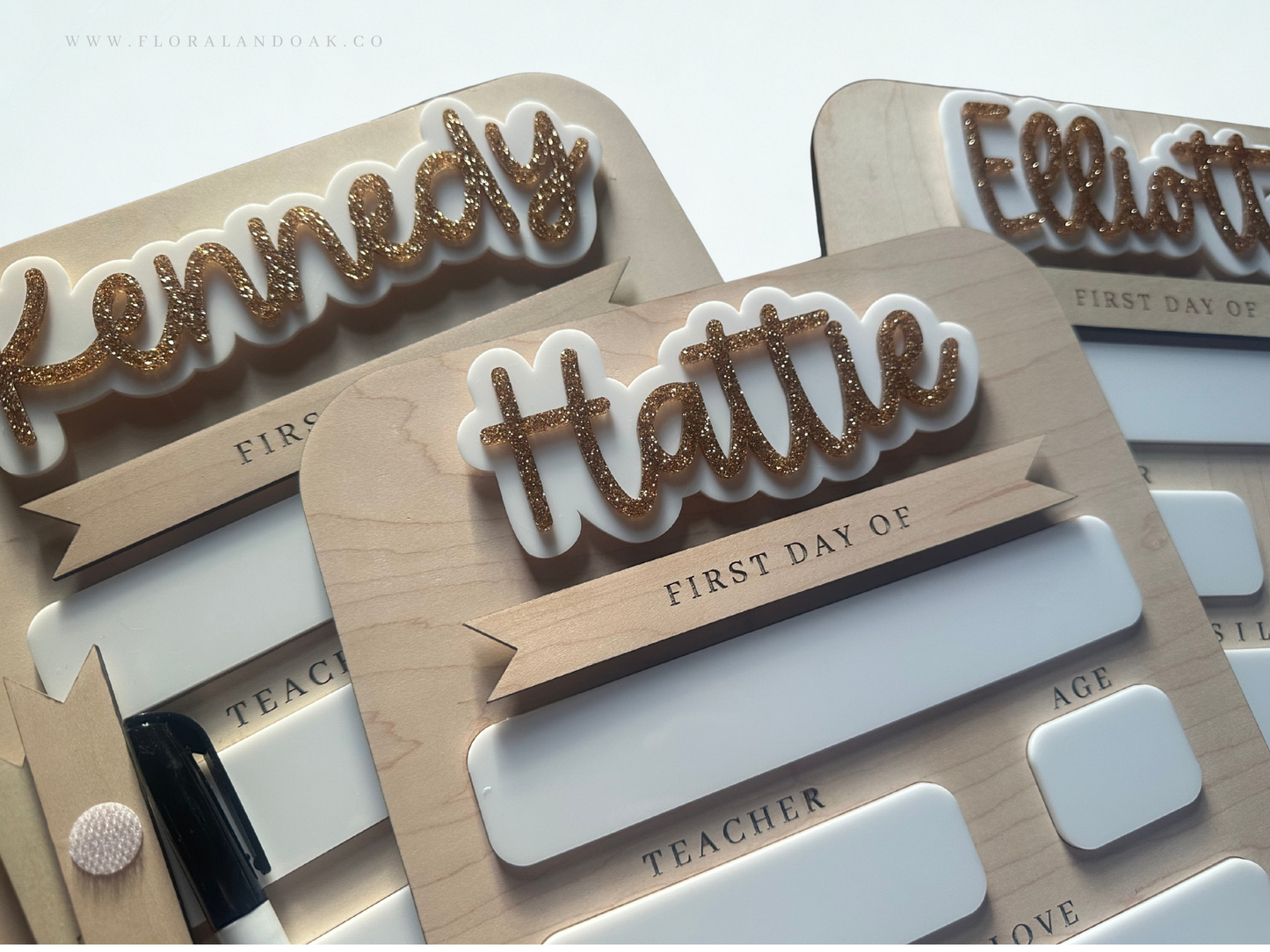 Personalized Back to School Sign – Custom Acrylic First Day Photo Prop for Multiple Kids