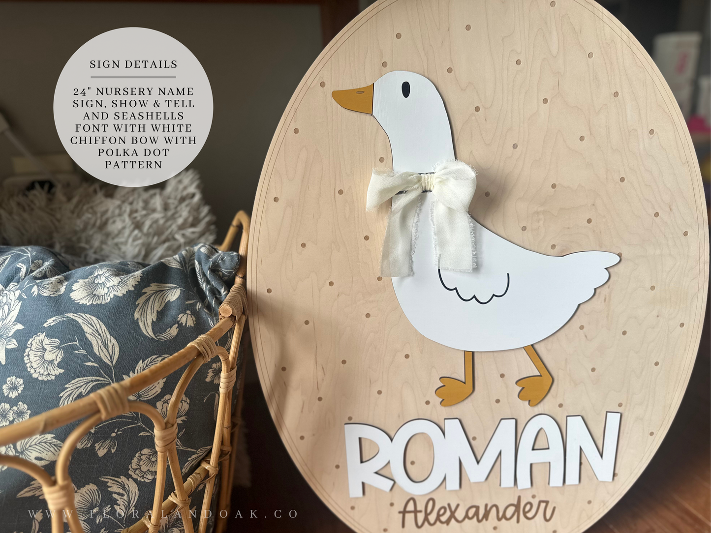 Goose Nursery Name Sign Vintage Inspired Baby Duck Name Sign for Nursery and Hospital Name Sign