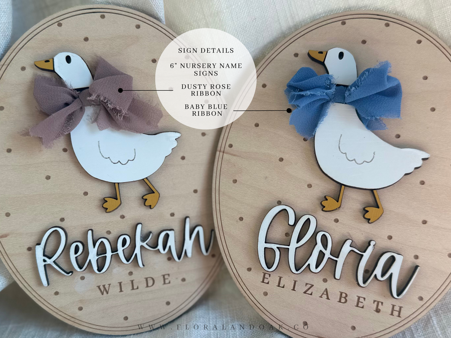 Goose Nursery Name Sign Vintage Inspired Baby Duck Name Sign for Nursery and Hospital Name Sign