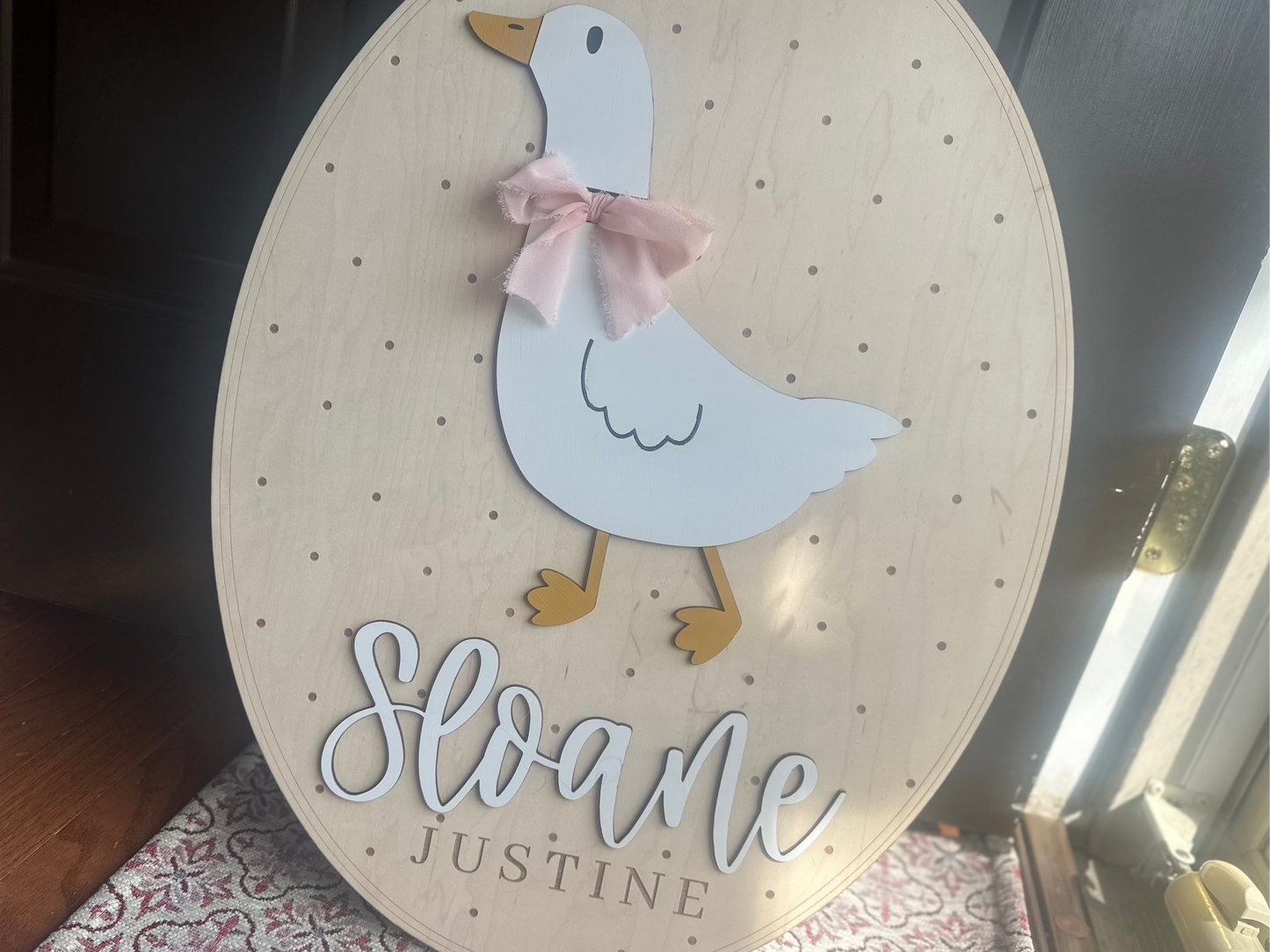 Goose Nursery Name Sign Vintage Inspired Baby Duck Name Sign for Nursery and Hospital Name Sign