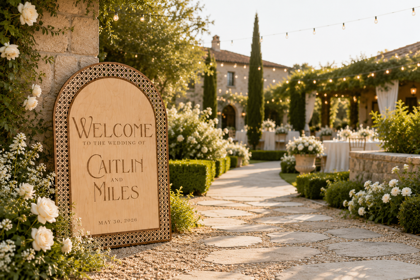 Rattan Wedding Welcome Sign Arched Wood Boho Wedding Sign Rattan Cane Wedding Sign Rattan Bridal Shower Sign, Rattan Baby Shower Welome Sign