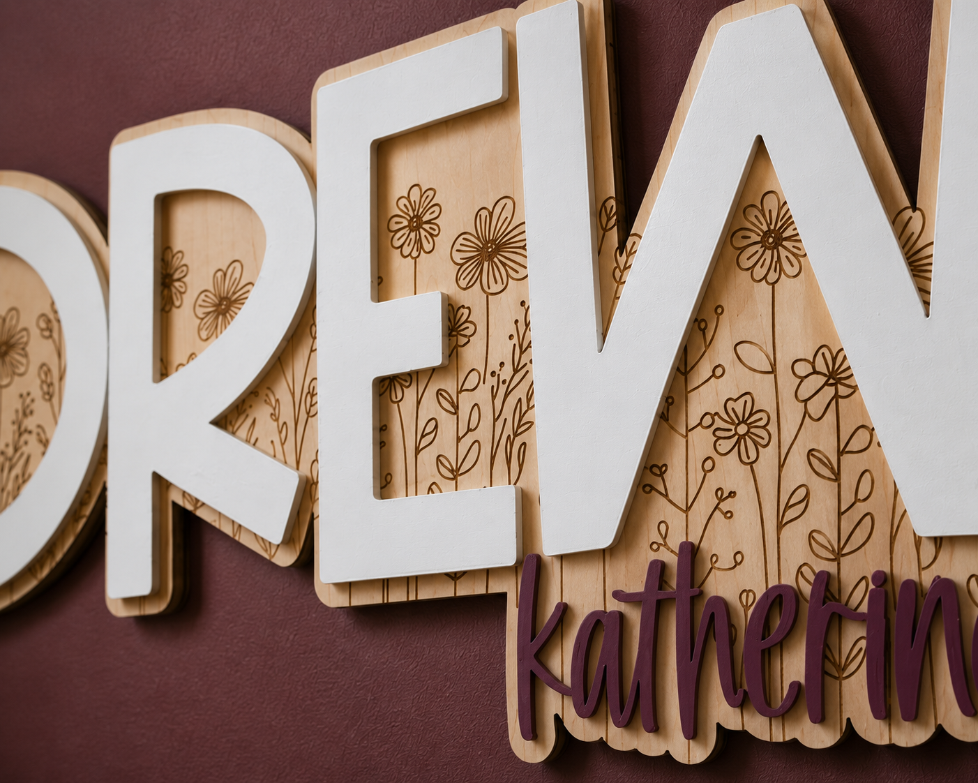 Wildflower Custom Nursery Name Sign