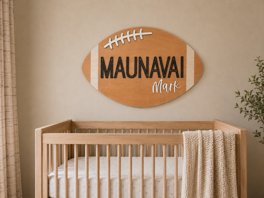 Wooden Football Name Sign Football Nursery Sign Sports Name Sign Nursery Name Plaque Name Sign Boy